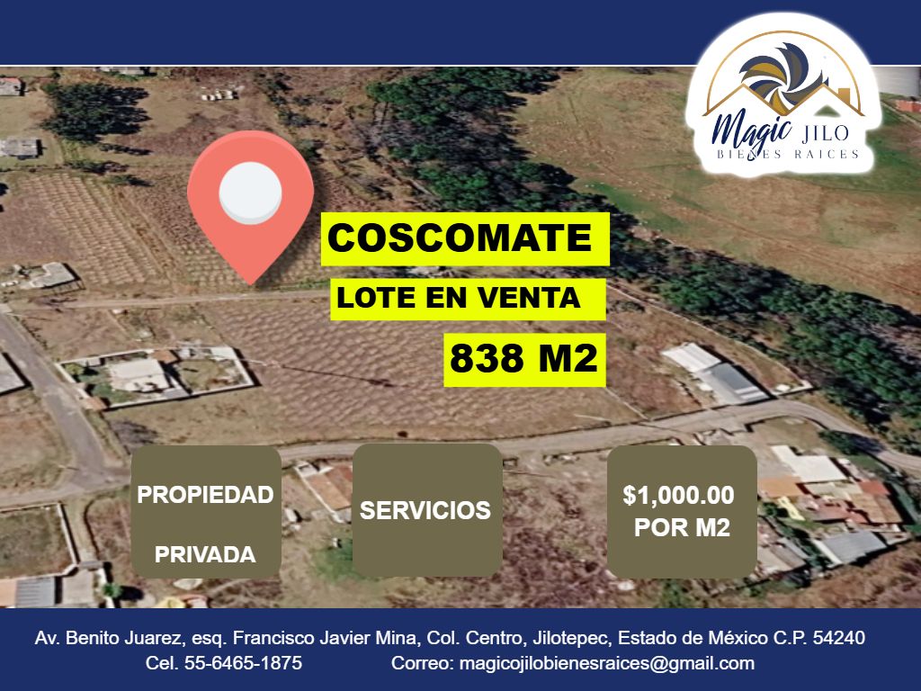 Terreno en Venta en Coscomate del Progreso