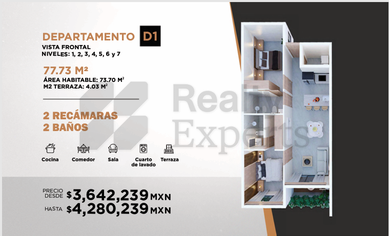 Departamento en Venta en Palos Prietos