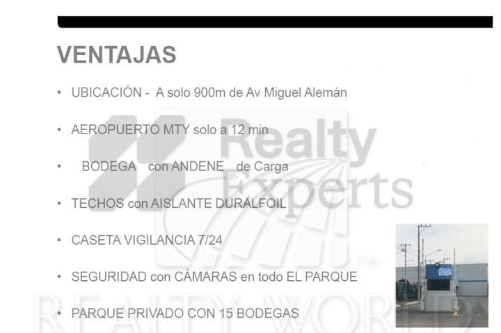 Bodega en Renta en Regio Parque Industrial