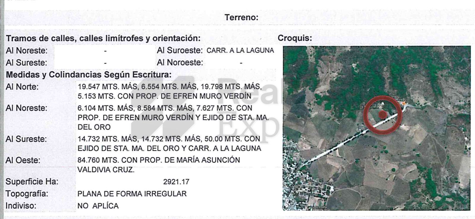 Terreno en Venta en Santa María del Oro