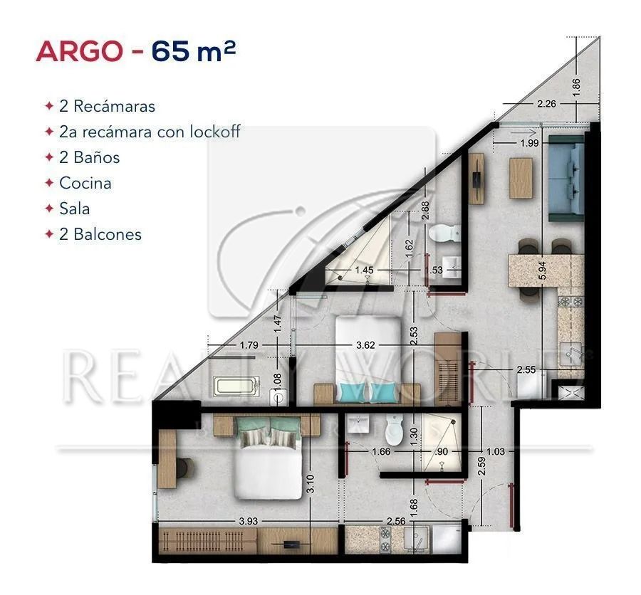 Departamento en Renta en Centro