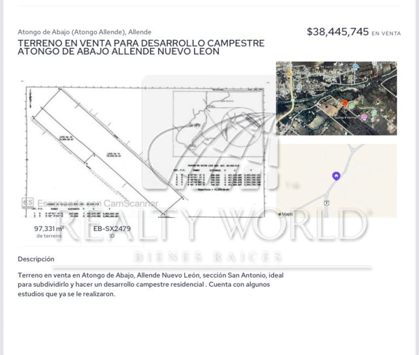 Terreno en Venta en Atongo de Abajo
