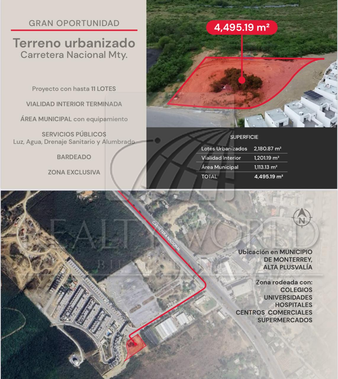 Terreno en Venta en Carretera Nacional